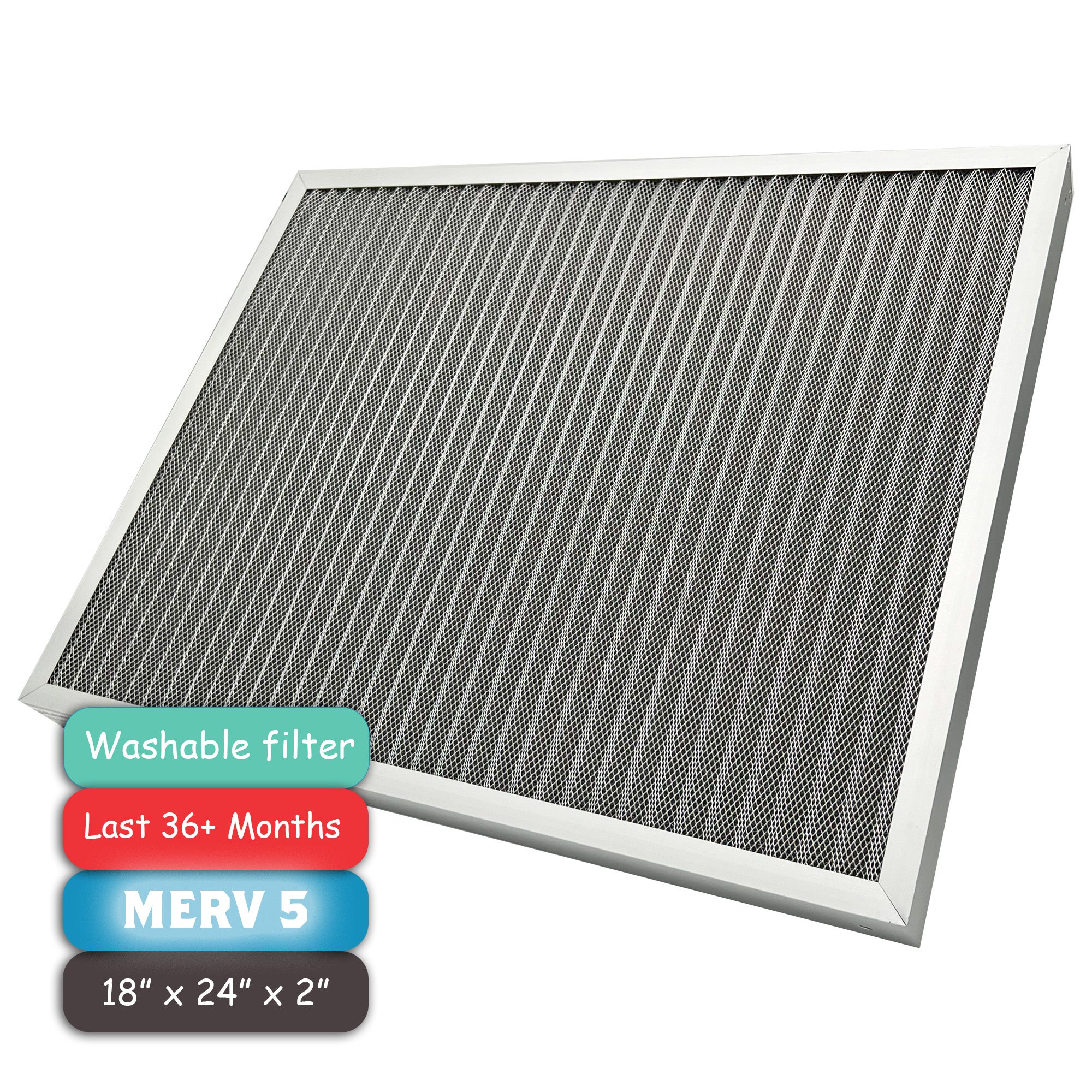 2" Washable Electrostatic Furnace Air Filter (MERV 5)