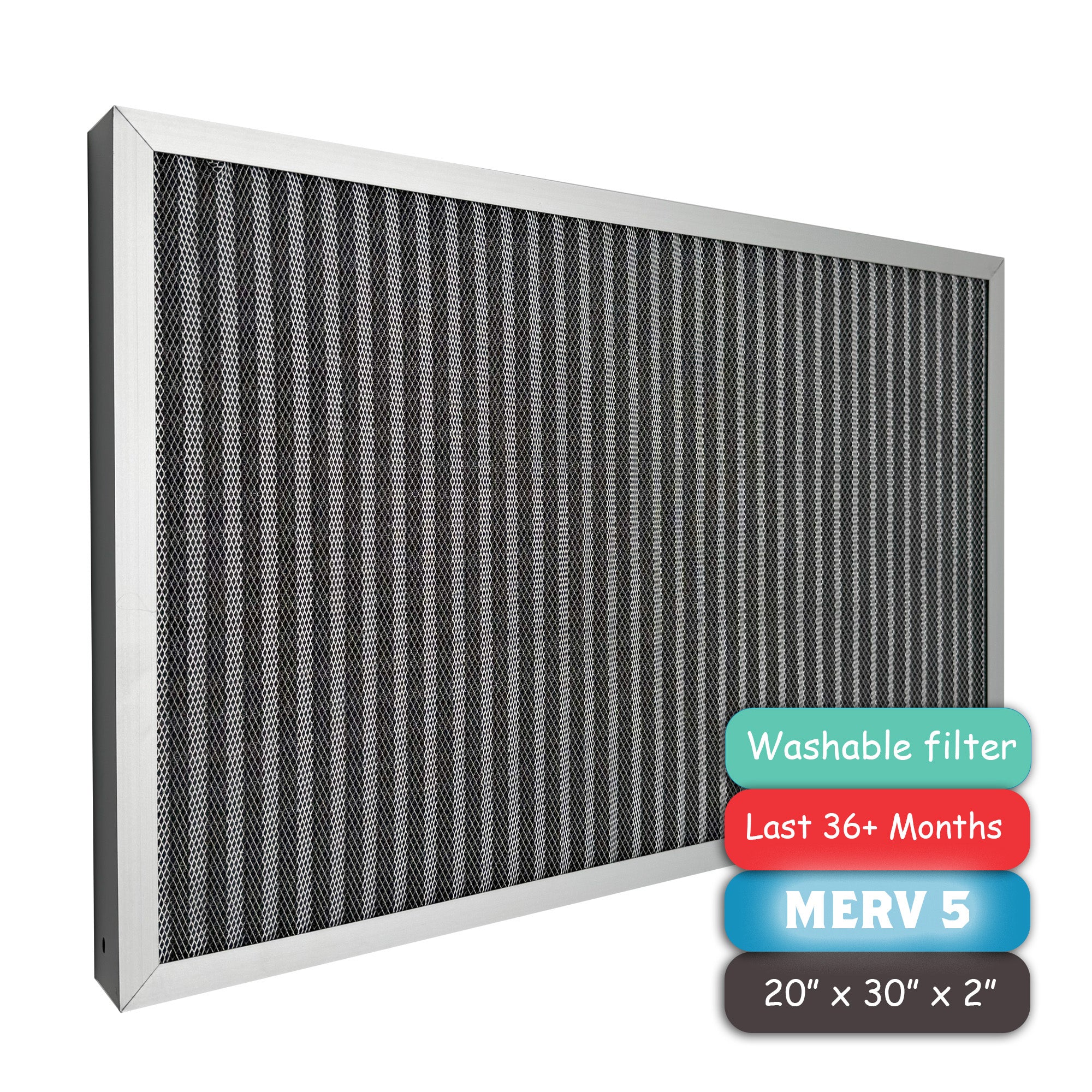 2" Washable Electrostatic Furnace Air Filter (MERV 5)