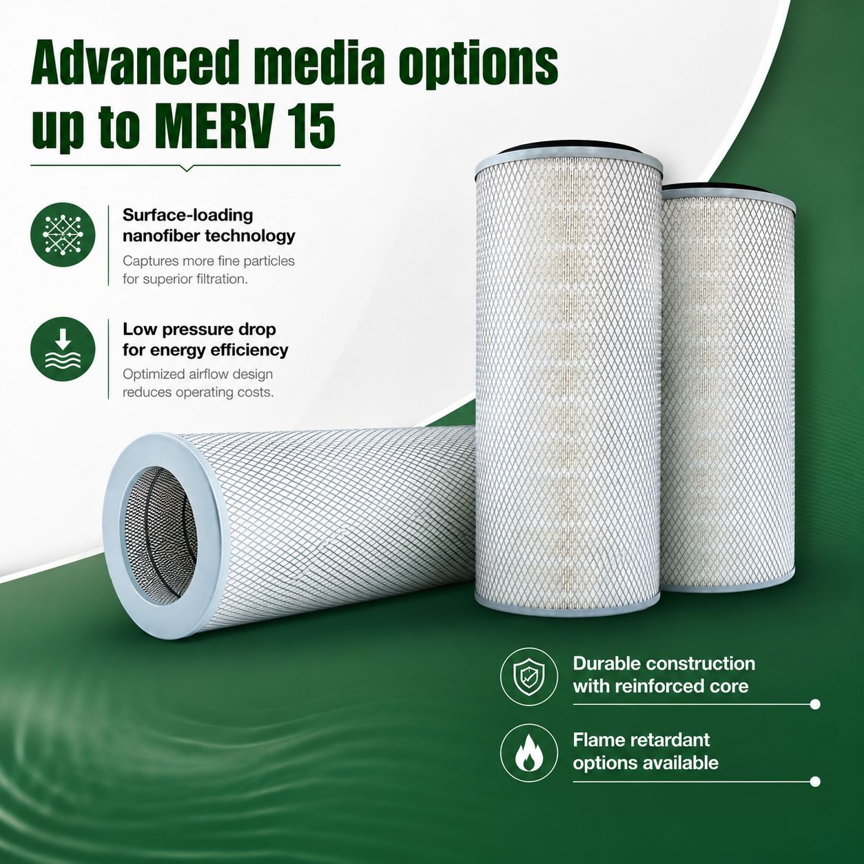 Industrial Dust Collector Cartridge Filter (13.8" x 26") High Efficiency Replacement Air Filter for Dust Collection Systems