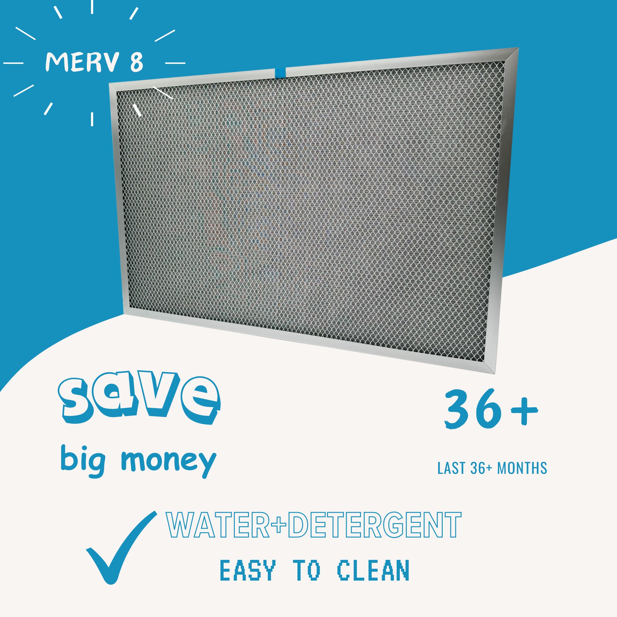 1" Washable Electrostatic Furnace Air Filter (MERV 8)